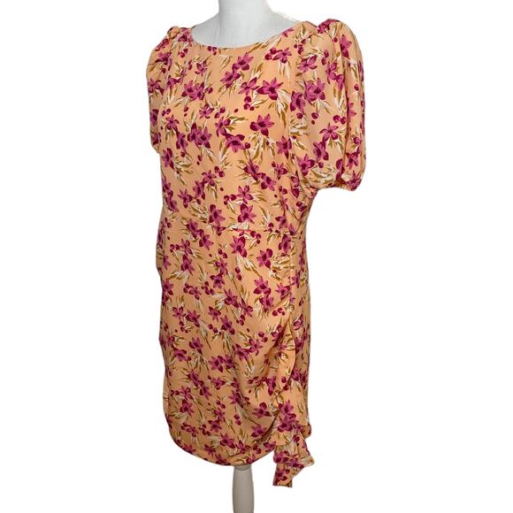 LIKELY Cara Floral Mini Dress NWT Cottagecore Ruffled Pink Honey Peach Berry 12 - Picture 6 of 11
